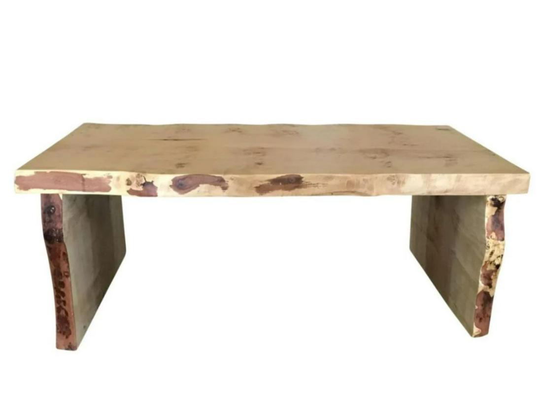 Custom Raw Edge Maple Slab Coffee Table (1 of 4)