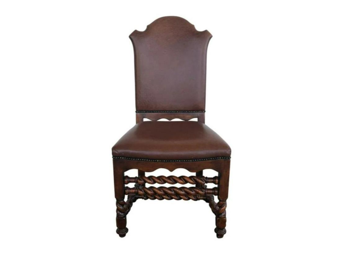Theodore Alexander Spiral Turned Leather Chair (1 of 8)