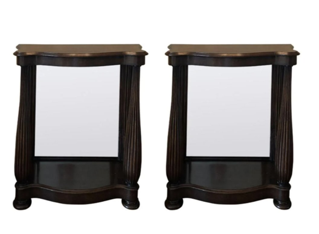 19th Century English Mahogany Mirrored Consoles, Pair (1 of 5)