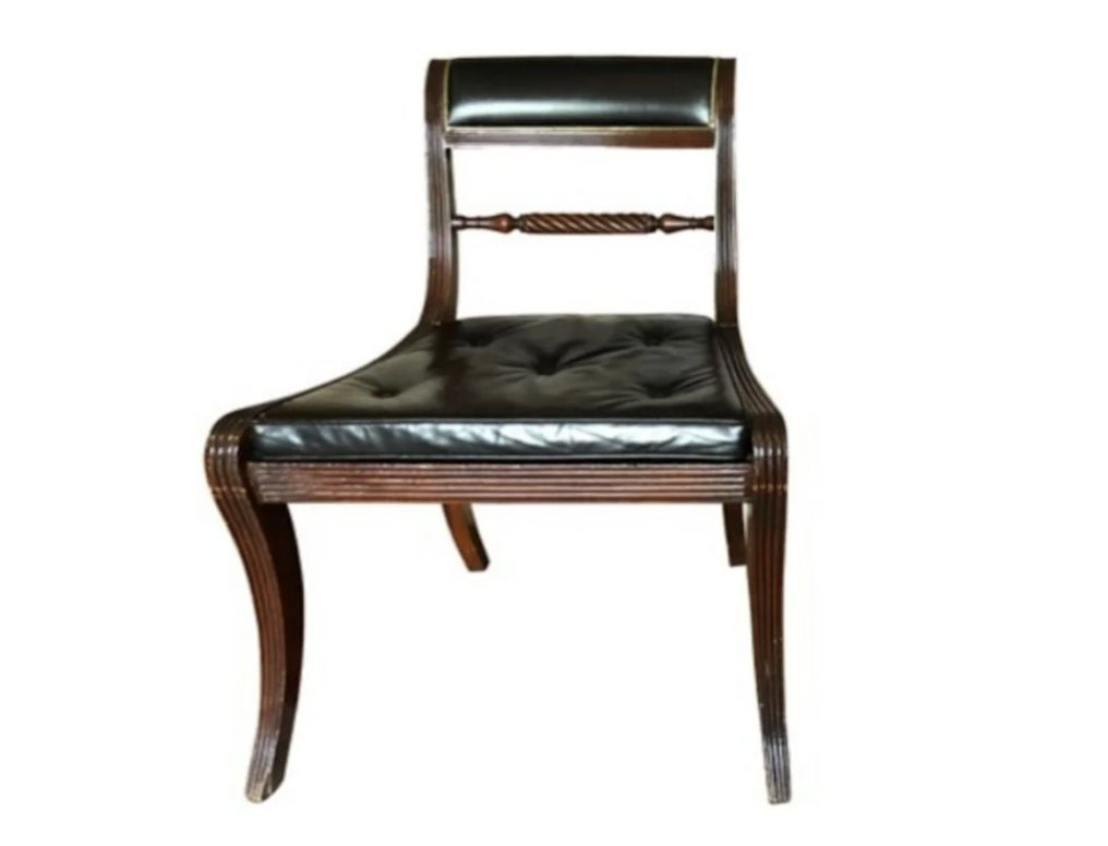 Regency Rope Back Leather and Cane Chair (1 of 6)