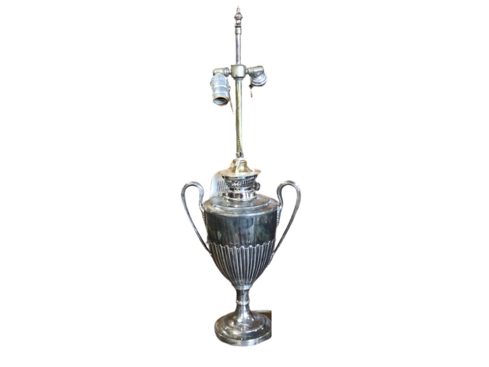 Vintage Silver Plated Trophy Cup Lamp (1 of 1)