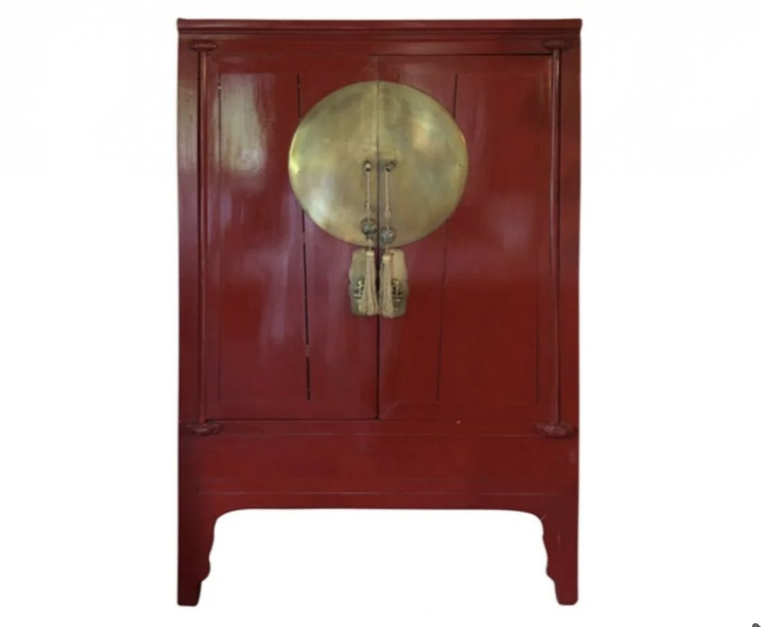 Red Chinese Wedding Cabinet: Adding storage space to your home should never mean sacrificing style! This antique chinoiserie cabinet gives you a designated spot to organize serveware or accessories while also adding an artful tou