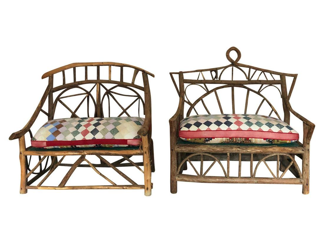 Willow Branch Benches, Pair (1 of 7)