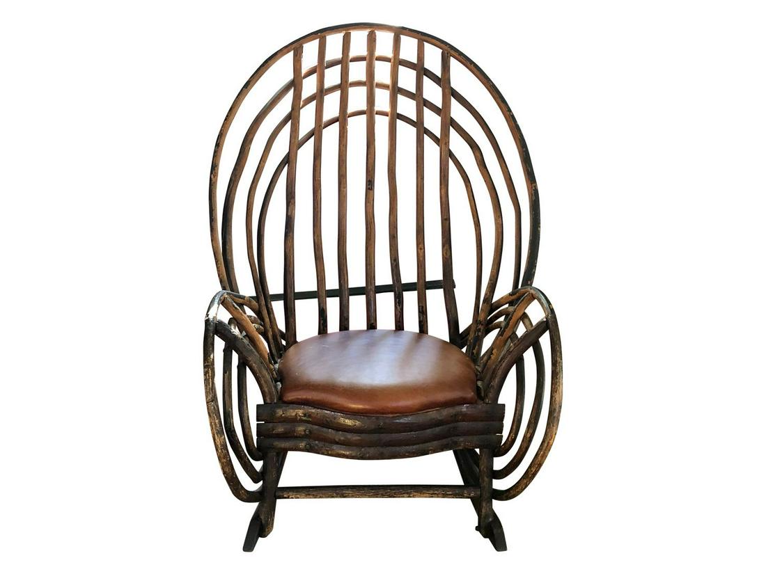 Adirondack Style Willow Twig Rocking Chair (1 of 5)