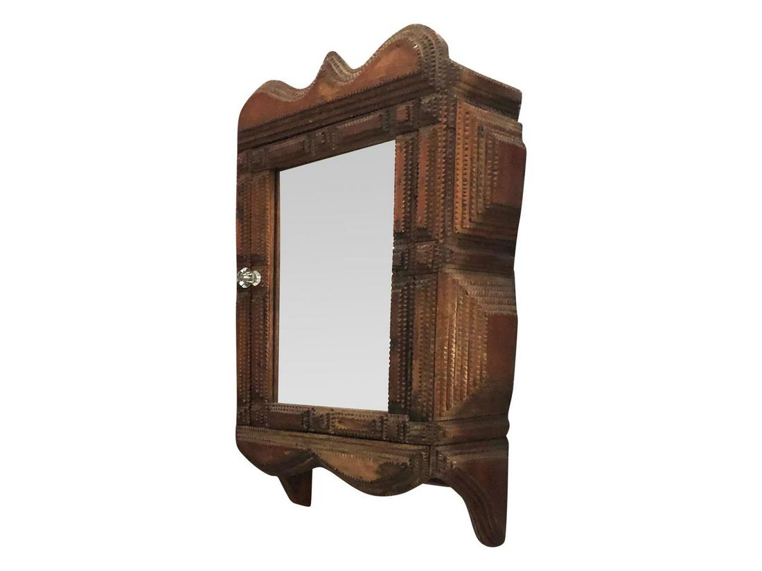 Antique Tramp Art Wall Cupboard (1 of 6)