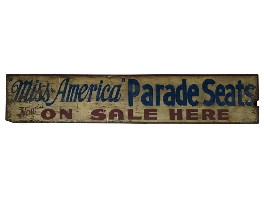 Vintage "Miss America Parade Seats" Sign (1 of 4)