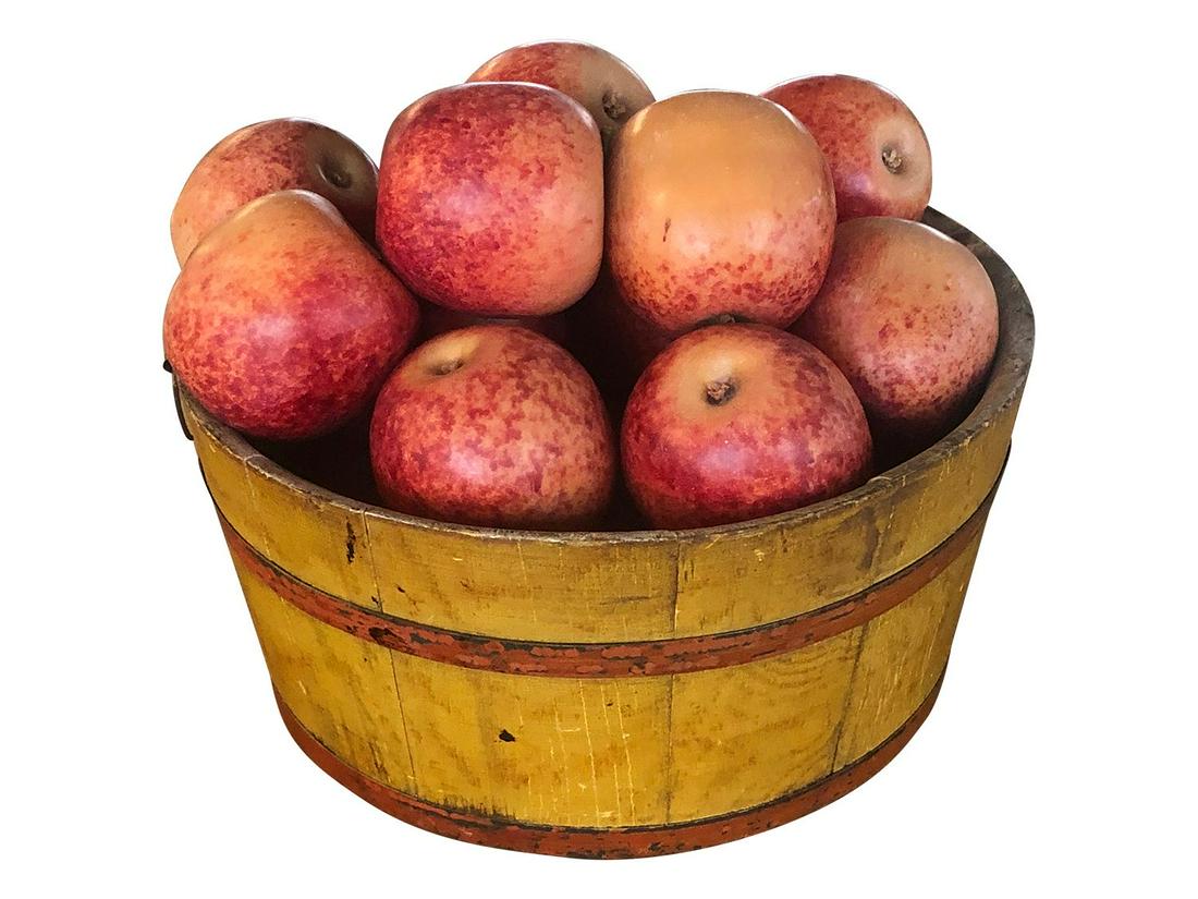 Faux Apples in Antique Bin (1 of 4)