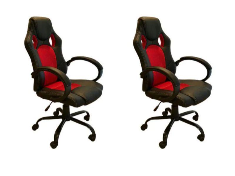 Red Desk Chairs, Pair (1 of 2)