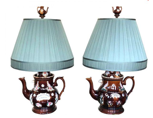 Antique English Measham Bargeware Lamps (1 of 6)