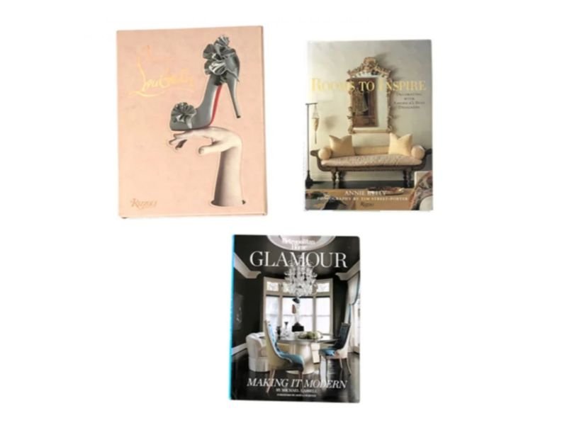 Assorted Fashion and Design Coffee Table Books: The perfect accessories for your coffee table, nightstand, or desk, these fashion- and design-themed books are a well-coordinated collection.