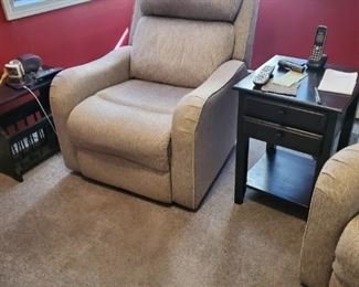 Matching pair of recliners: matching pair of recliners, tweed pattern Immaculate smoke free and pet free home. used, good condition No shipping. pick up only