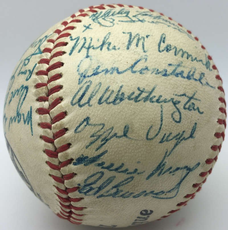 1957 New York Giants Team Signed Near-Mint Baseball JSA (1 of 7)