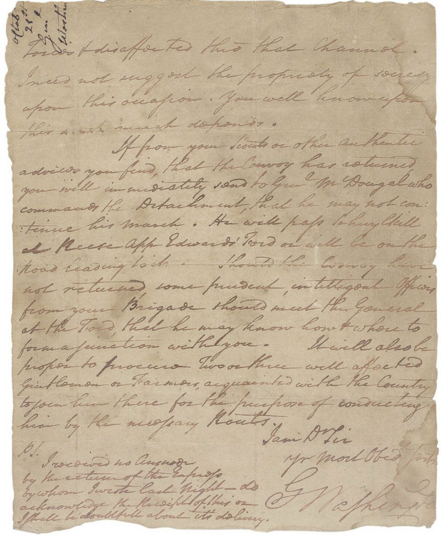 LETTER SIGNED ("G. WASHINGTON"), TO JAMES POTTER (1 of 2)