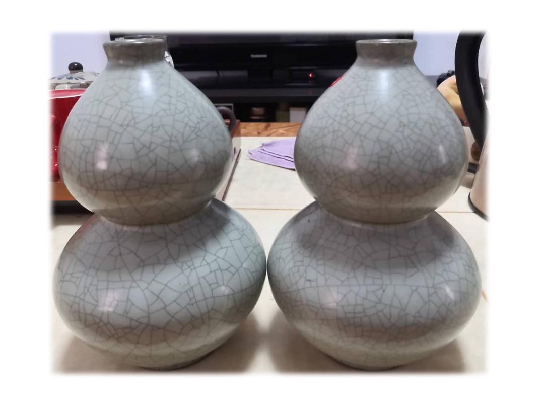 A PAIR OF DOUBLE-GOURD VASES (1 of 2)