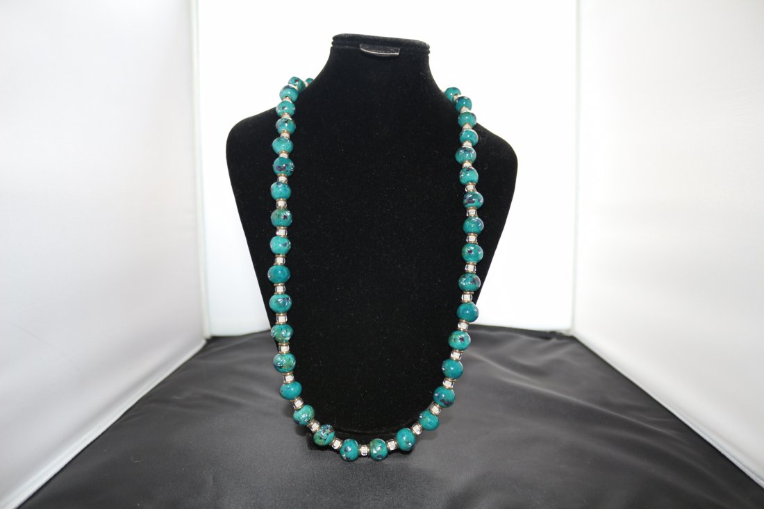 Hand Painted Glass Bead Necklace (1 of 5)