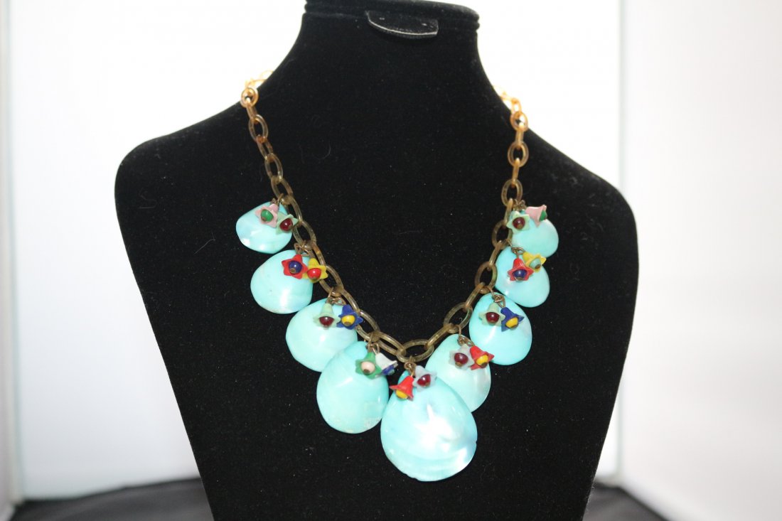 Decorative Lucite and Natural Shell Necklace (1 of 5)