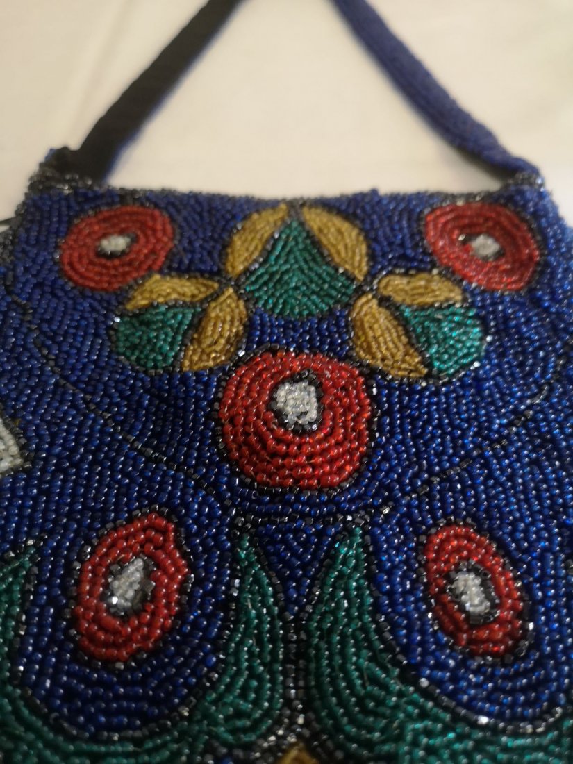 Flower Bead Purse Handbag with Tassels from Belgium (1 of 9)