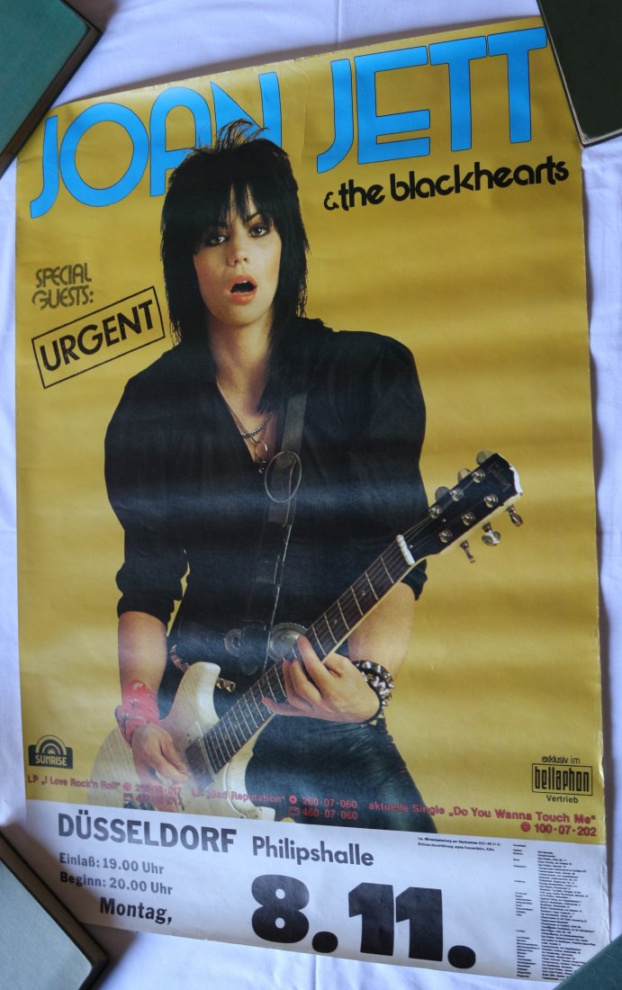 Joan Jett & The Blackhearts Concert Poster 1982: Concert poster for Joan Jett & The Blackhearts in Dusseldorf - 1982