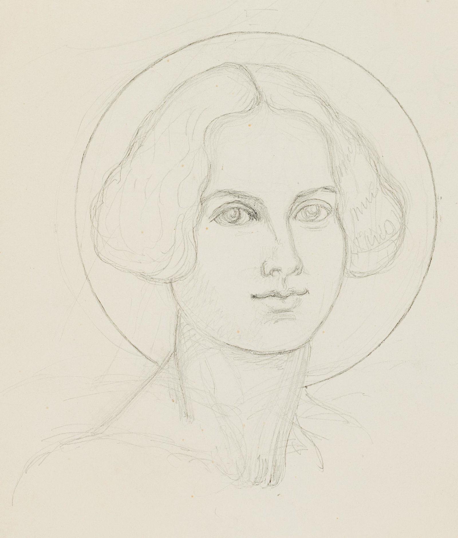 C.TIECK(*1776), Portrait study of a woman, 19th: Christian Friedrich Tieck (1776 Berlin - 1851 Berlin), Portrait study of a woman, 19th century, Pencil drawing Technique: Pencil drawing on paper, water mark: "Whatman 1830" Size: 7 1/4 x 7 2/3 in Ins