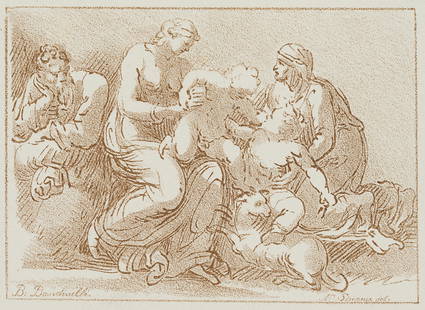N.STRIXNER(*1782) after Bartolommeo Bandinelli: Group: Nepomuk Strixner (1782 Altöttingen - 1855 München) after Bartolommeo Bandinelli: Group of figures, Christ and St. John, c. 1808-1815, Lithograph Technique: Lithograph on paper Size: 2 2/3 x