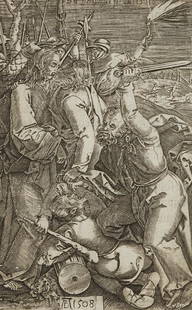 D. STEMPELIUS (16th) after DÜRER (*1471), Biblical account The Captivity of Christ, 1580,: D. Gerhard Stempelius (16th century) after Albrecht Dürer (1471 Nuremberg - 1528 ibid.): Biblical representation Passion of Christ The imprisonment of Jesus, 1580, Copper engravingTechnique: 