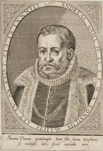 S. FURCK (1600-1655), Andreas von Gail (*1526), 1583, Copper engraving: Sebastian Furck (1600 Alterkülz - 1655 Frankfurt on the Main): Andreas von Gail (*1526), Cologne lawyer, 1583, Copper engraving Technique: Copper engraving on Paper Inscription: At the lower part