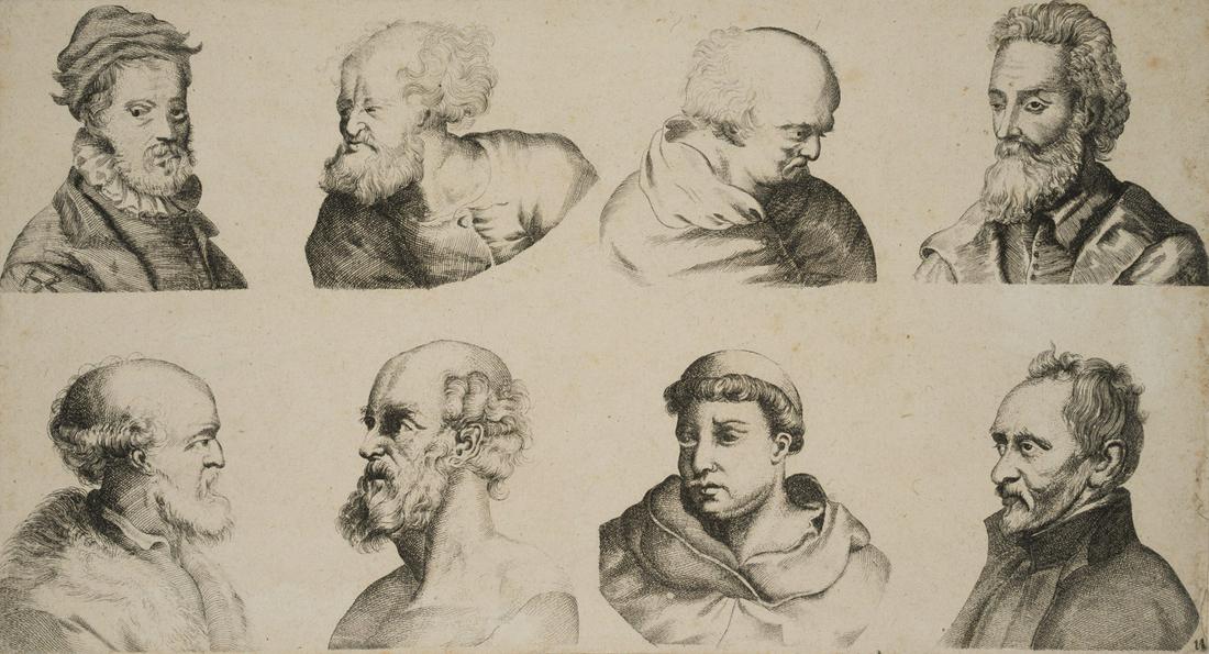 J. BISSCHOP (1628-1671), 8 Scholars or clergy,: Jan de Bisschop (1628 Amsterdam - 1671 The Hague): Eight bust portraits of scholars and clergymen, , Copper engraving Technique: Copper engraving on Paper, mounted on Paper Date: Description: Numbere