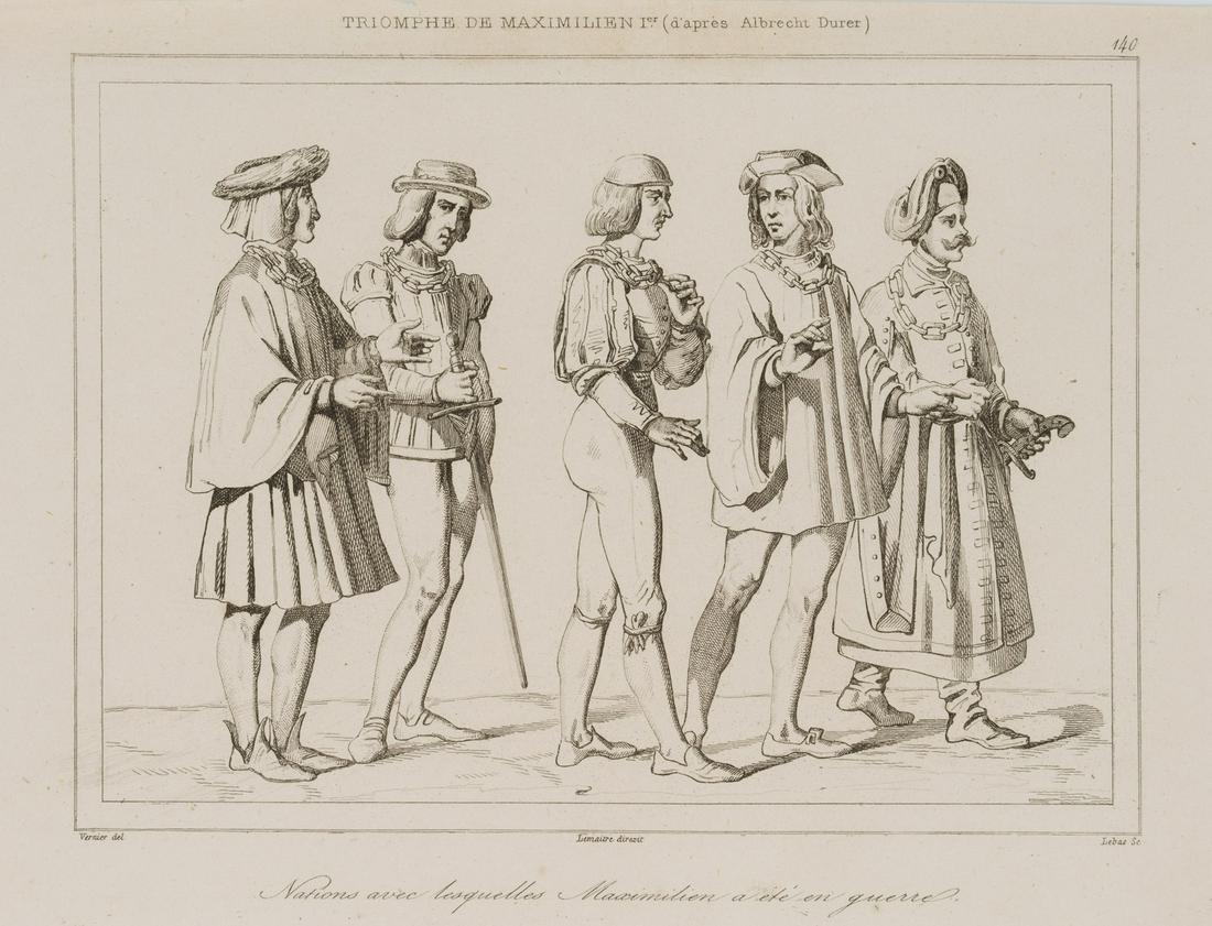 M. LEBAS (*1783) after DÜRER (*1471), Triumph of Maximilian I, nobles, (1 of 4)