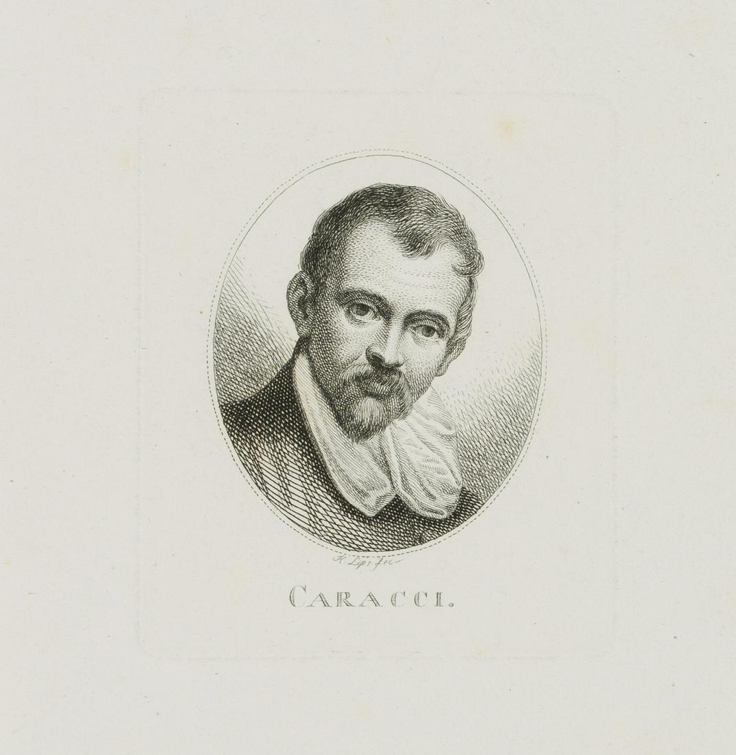 J. LIPS (1758-1817), Annibale Carracci, around 1800, Etching: Johann Heinrich Lips (1758 Kloten - 1817 Zurich): Portrait des ital Barockmalers Annibale Carracci, c. 1800, Etching Technique: Etching on Paper Date: c. 1800 Description: Signed in the centre under t