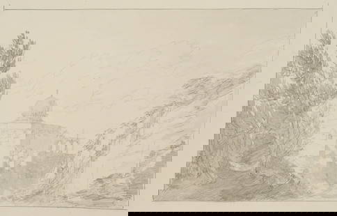 I. DUVIVIER (1758-1832), The Dome of the Rock in Jerusalem, Indian ink: Ignace Duvivier (1758 Rians (Var) / Marseille - 1832 Paris): The Dome of the Rock in Jerusalem, 19th century, Indian ink Technique: Indian ink over Pencil on Paper, mounted on Paper Inscription: Lower