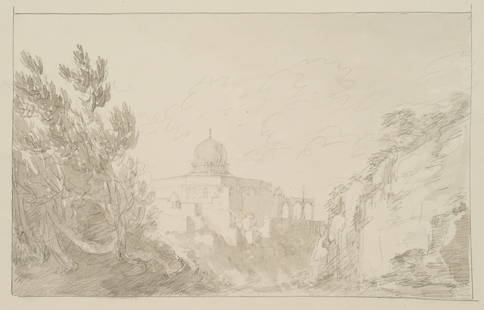 I. DUVIVIER (1758-1832), The Dome of the Rock in Jerusalem, Indian ink: Ignace Duvivier (1758 Rians (Var) / Marseille - 1832 Paris): The Dome of the Rock in Jerusalem, 19th century, Indian inkTechnique: Indian ink over Pencil on Paper, mounted on PaperInscription: