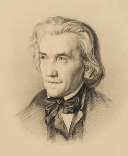 O. RENGER (1850-1876), Portrait of the teacher, Ludwig Richter, around 1869, Pencil: Ottokar Renger (1850 Dresden - 1876 ibid.): Portrait of the teacher, Ludwig Richter, c. 1869, PencilTechnique: White heightened Pencil on PaperInscription: Verso inscribed by another person: