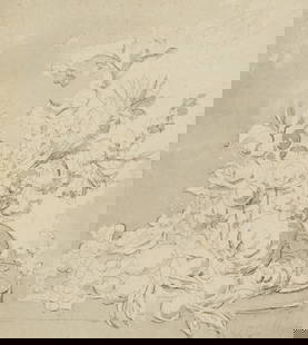 J. MOREL (1769-1808), Fruit still life, around 1780, Pencil: Jan Evert Morel (around 1769 Amsterdam - 1808 ibid.): Fruit Still Life with Mediterranean Fruits, c. 1780, Pencil Technique: Washed Pencil on Paper Inscription: Lower right signed: "J E Morel". Date: