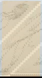 L. PRIMAVESI (*1871), Groping girl, 1899, Pencil: Leo Primavesi (1871 Cologne - after 1937 ): Groping girl, 1899, Pencil Technique: Pencil on Paper Inscription: Middle right monogrammed: "LP". lower left numbered: "496". Middle right dated: "30/12. 1