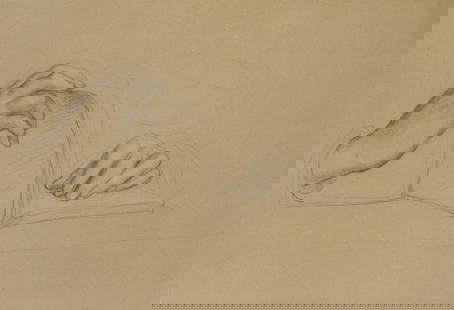 T. WALLIS (1794-1892), Hand study with book, around 1820, Pencil: Trajan Wallis (1794 Florence - 1892 ): Hand study with book, c. 1820, Pencil Technique: Pencil on Paper Date: c. 1820 Description: | Watermark: "P. e. C." Provenance: From the estate of the artist.