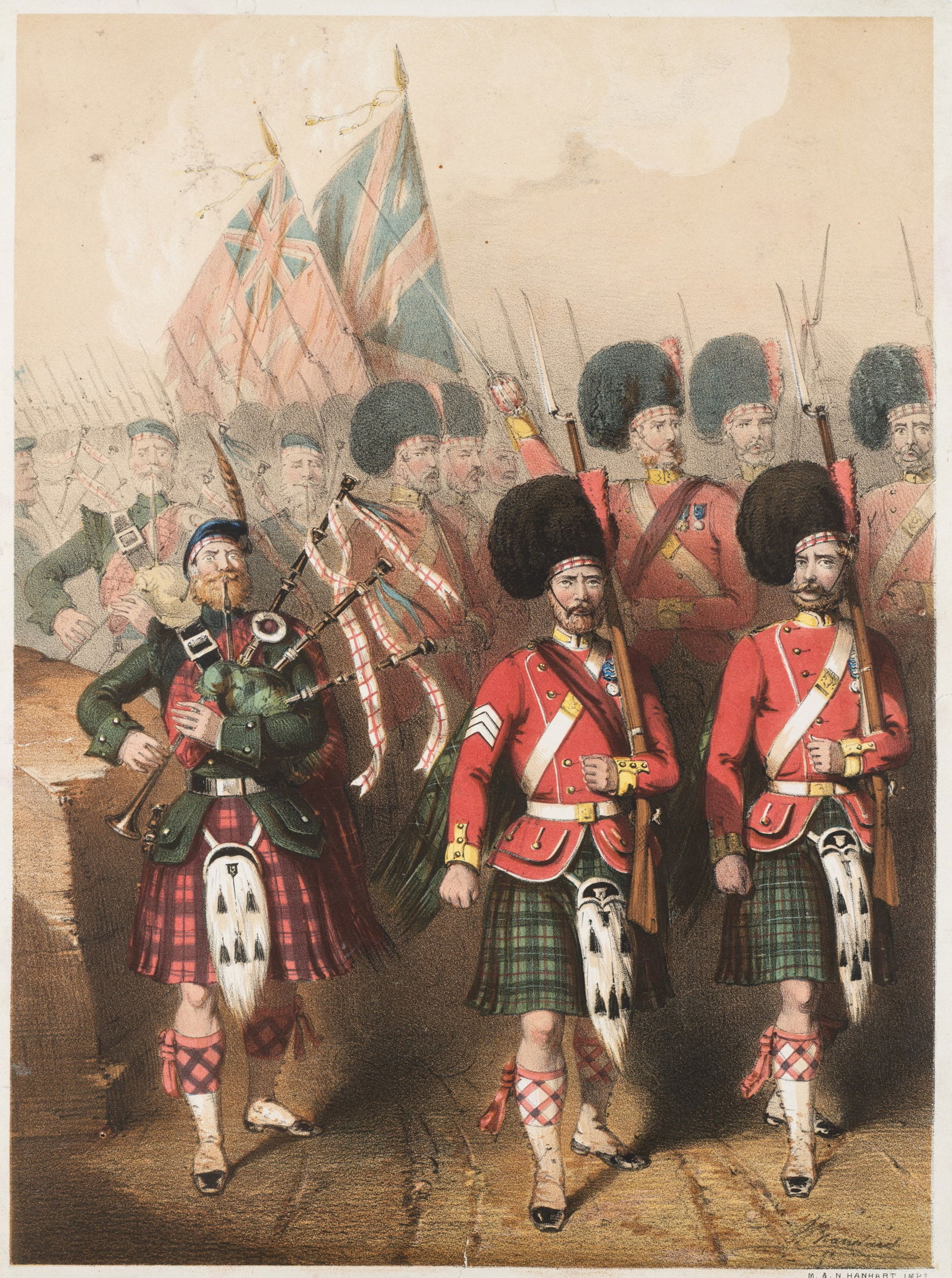 M. HANHART (19th), Scottish Highland Regiment, Lithography (1 of 5)