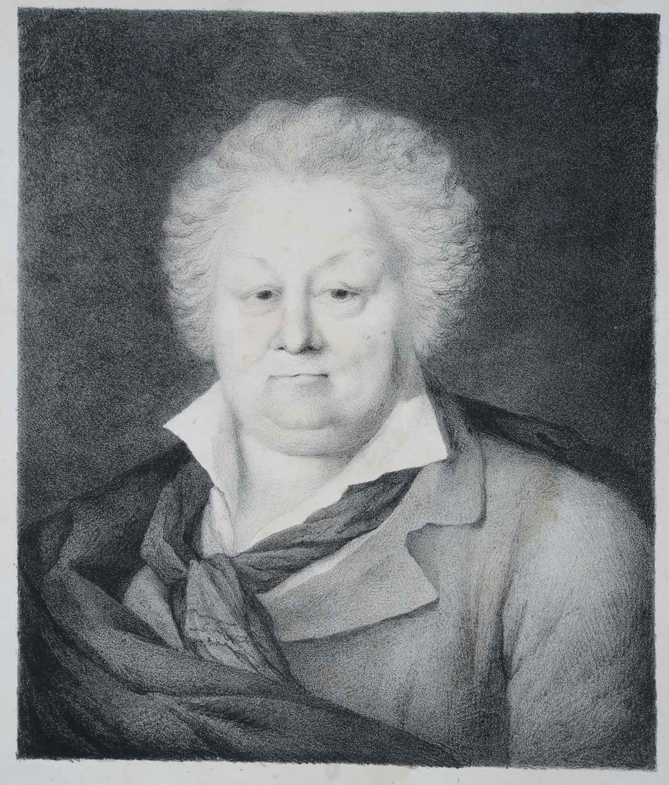 Unknown (19th), Man with antique cloak,: Unknown (19th century): Chest portrait of a sturdy man with antiqued cape over a jacket, , Lithography Technique: Lithography on Paper Date: Description: The sheet is inscribed on the reverse in penci