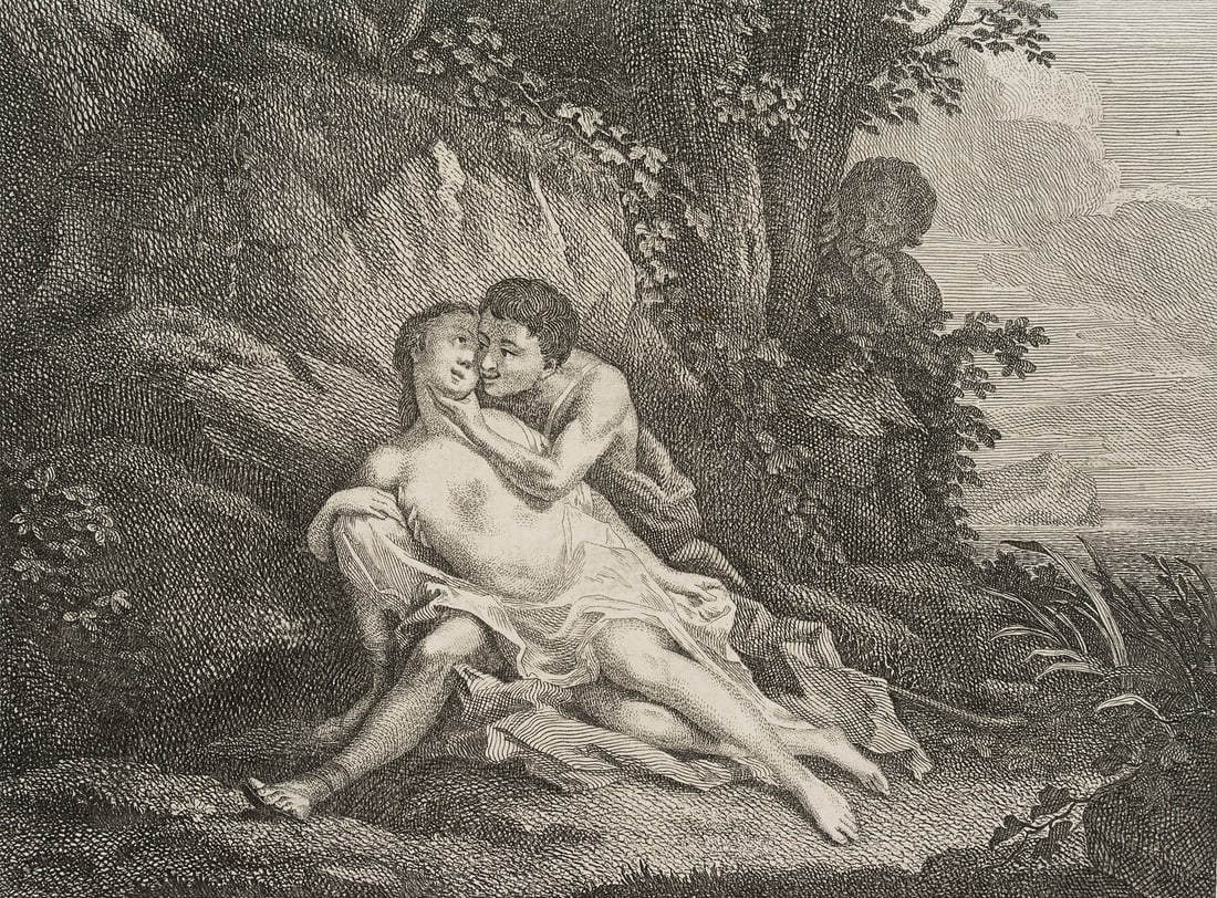 J. TISCHBEIN (*1742) after TISCHBEIN (*1722), Acis and Galatea, around 1758, Etching: Johann Heinrich Tischbein jun. (1742 Haina - 1808 Kassel) after Johann Heinrich Tischbein sen. (1722 Haina - 1789 Kassel): Acis and Galatea, c. 1758, Etching Technique: Etching on Paper Date: c. 1758