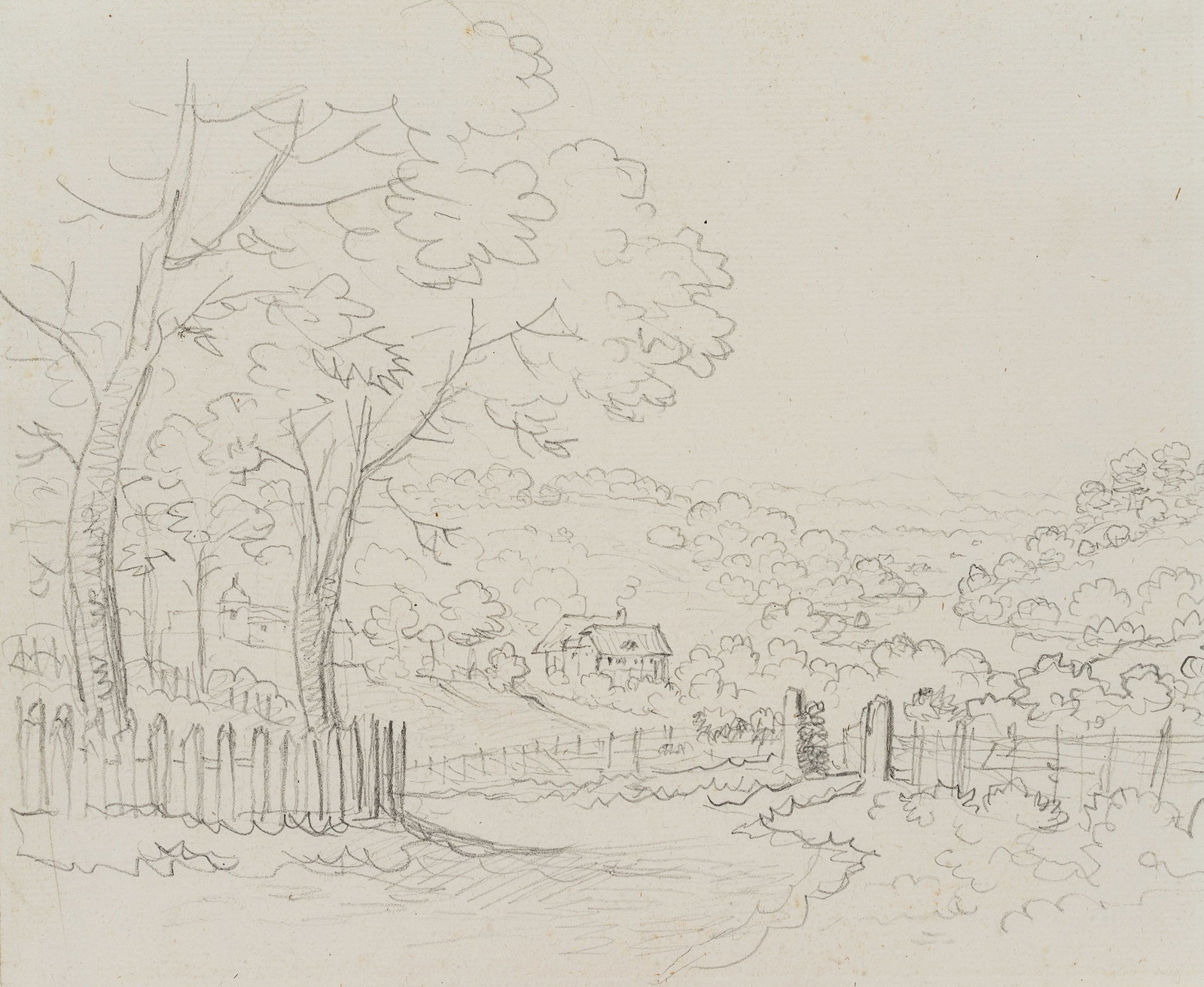 J. DILLIS (1759-1841) Circle, Bavarian landscape, Pencil (1 of 4)