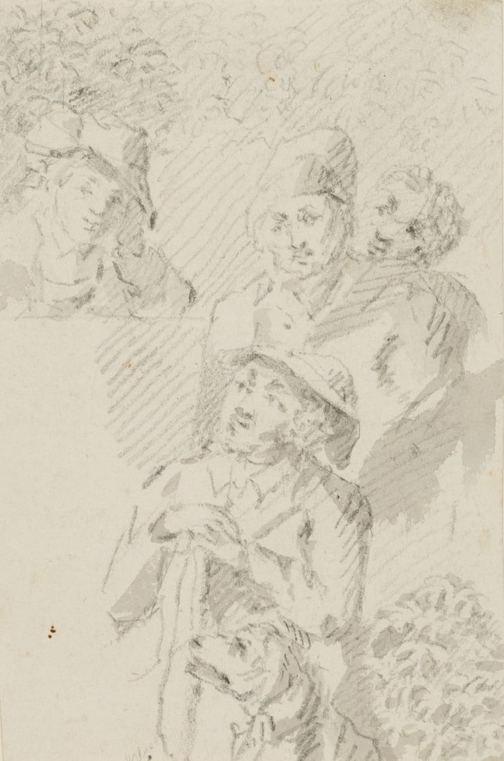 Unknown (18th), A conversation across the Wall, Pencil (1 of 5)