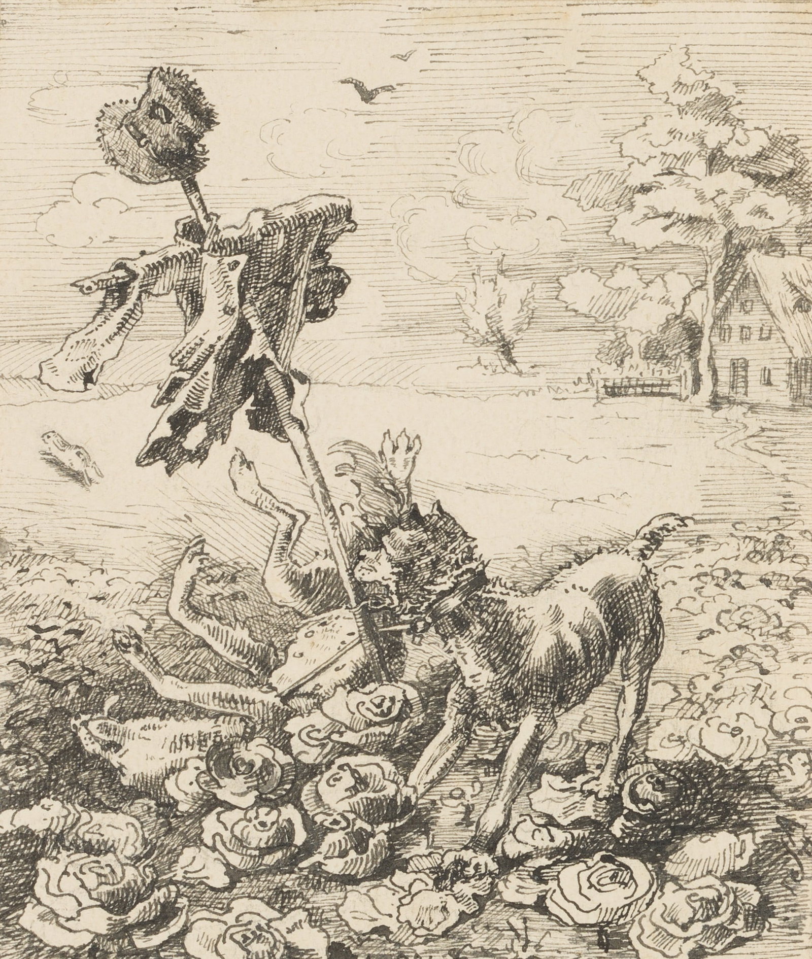 K. AHRENDTS (1855-1901), The Scarecrow, Indian ink (1 of 8)