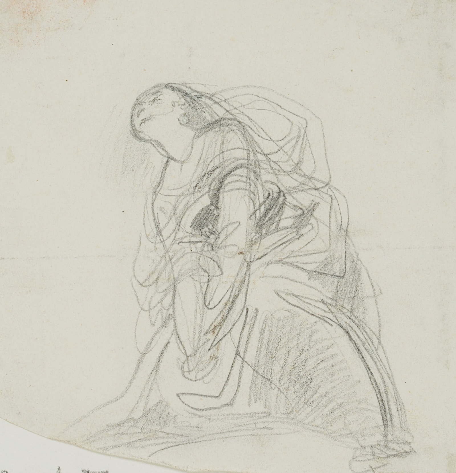 F. BOUCHOT (1800-1842) attributed, Mary Magdalene in Penance, Pencil: François Bouchot (1800 - 1842 ) attributed: Depiction of the penitent Mary Magdalene, 19th century, Pencil Technique: Pencil on Paper, mounted on Paper Watermark: indeterminate signs: Undetermina