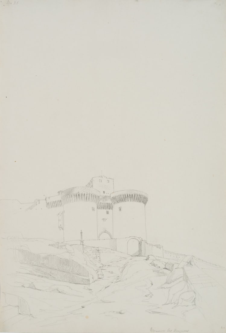 W. CLARKE (1806-1865), Fort Saint-André (Villeneuve-lès-Avignon), around 1830, Pencil (1 of 5)