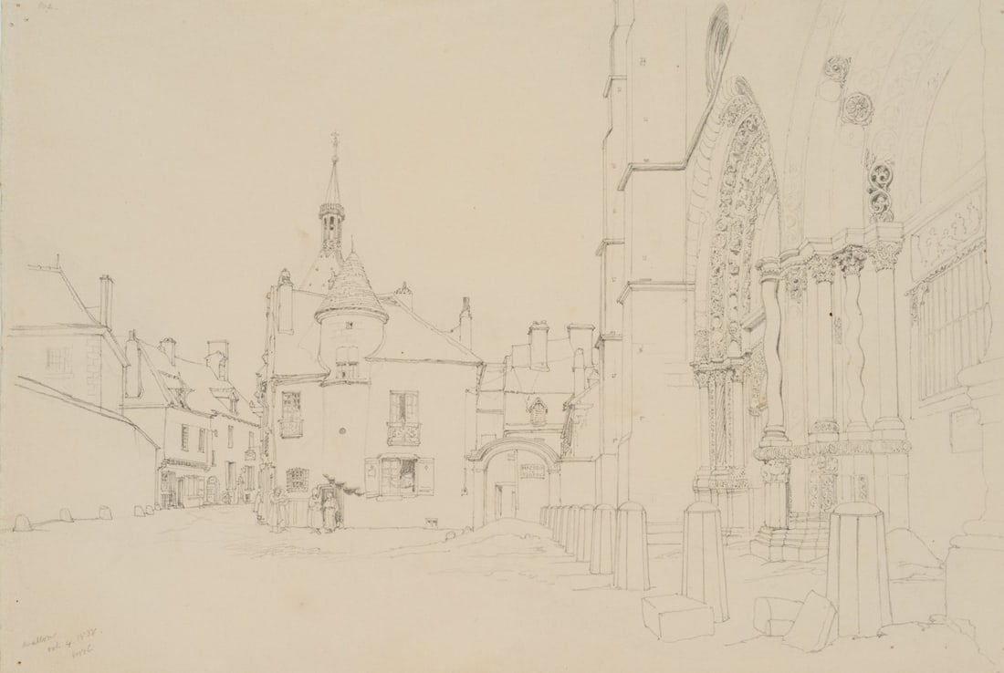 W. CLARKE (1806-1865), The House of the Lords of Domecy in Avallon (Yonne), 1838, Pencil (1 of 5)