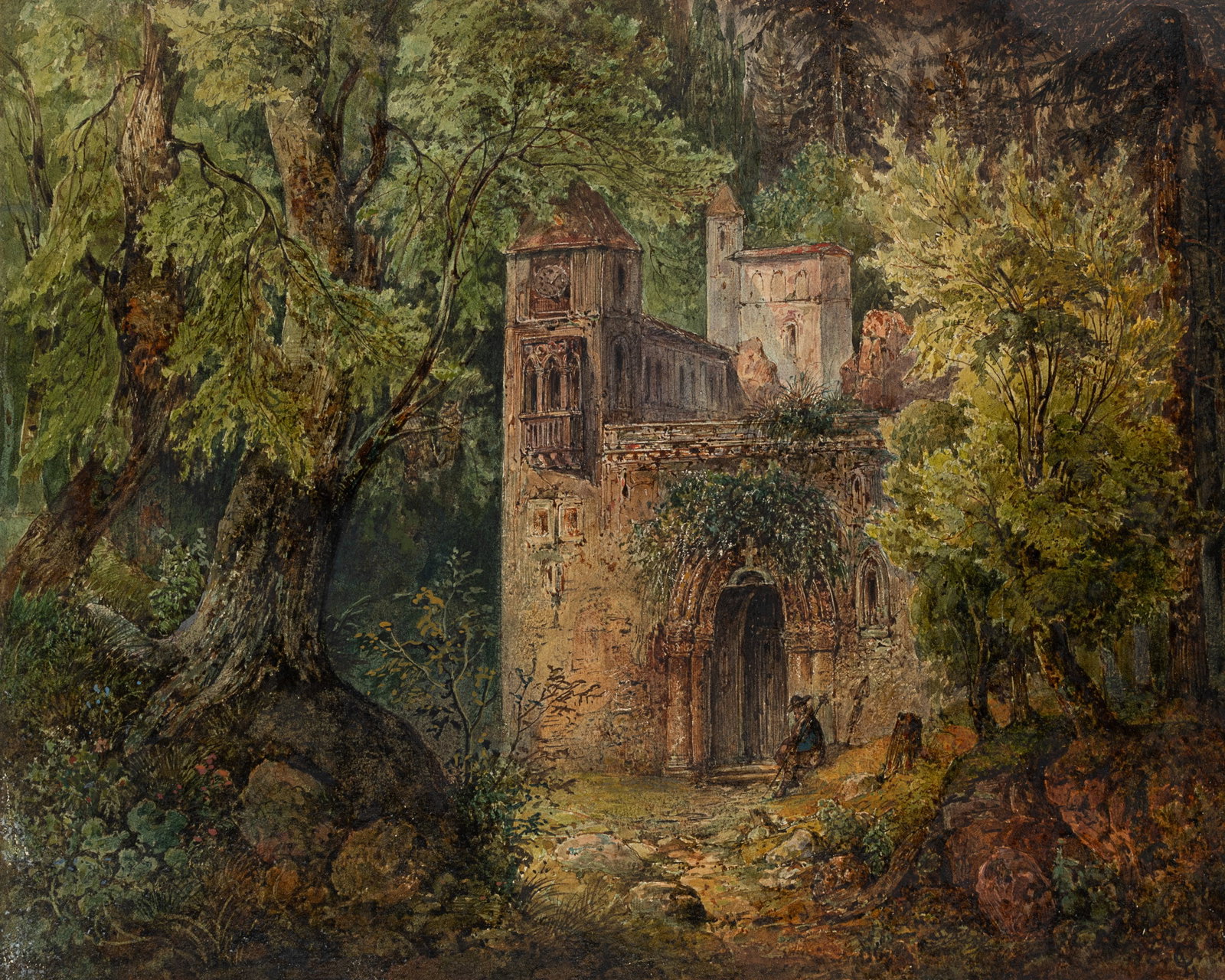 L. CZERNY (1821-1889), An old monastery in Bohemia, Gouache (1 of 5)