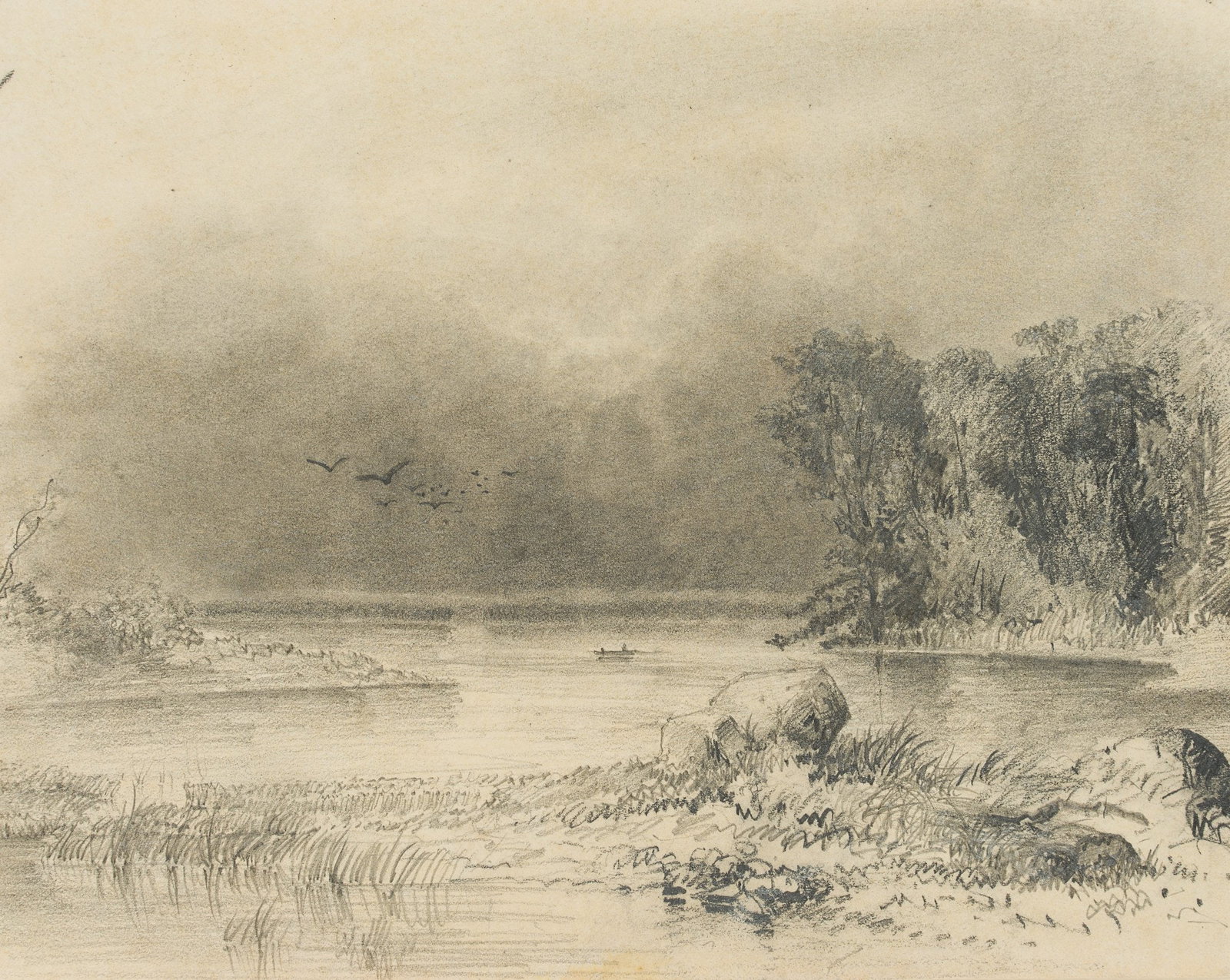 M. SAVIGNY (1831-1905), Rowing boat at sea, Pencil (1 of 4)
