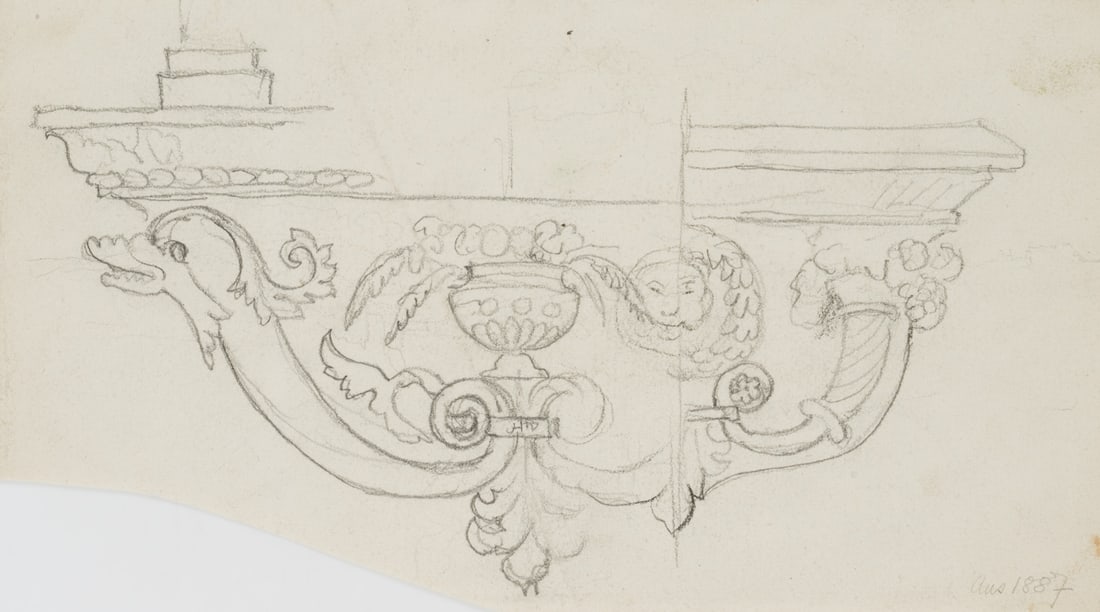 H. THOMA (1839-1924), Design for brackets, 1887, Pencil (1 of 5)