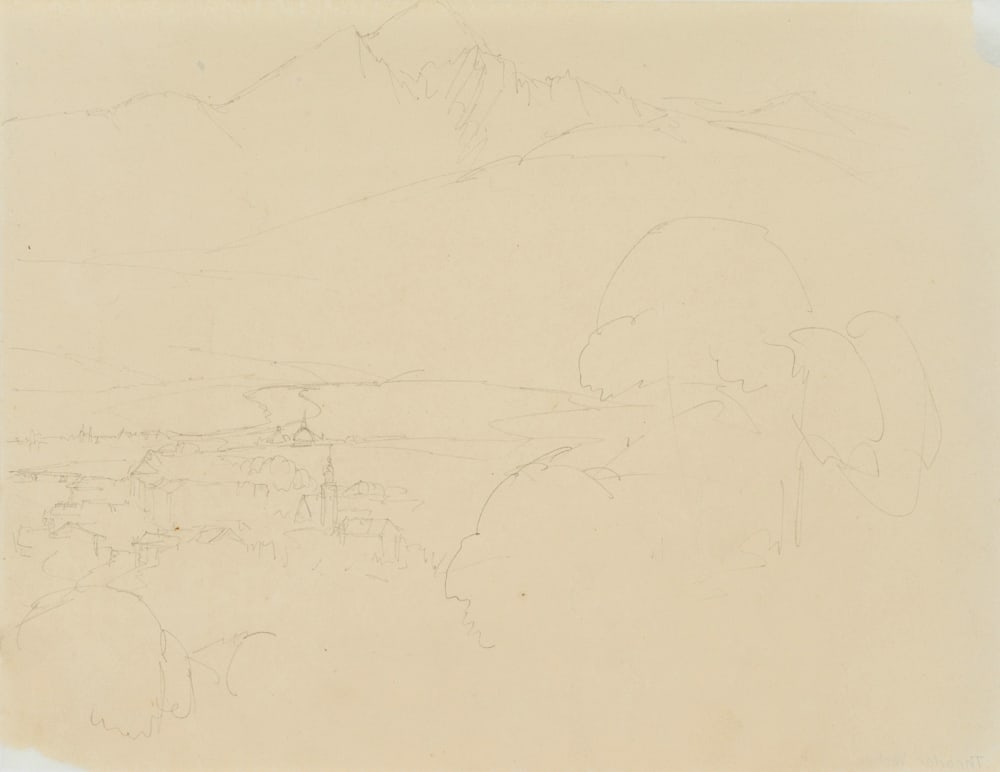 T. VERHAS (1811-1872), Landscape sketch in Tyrol, Pencil (1 of 4)