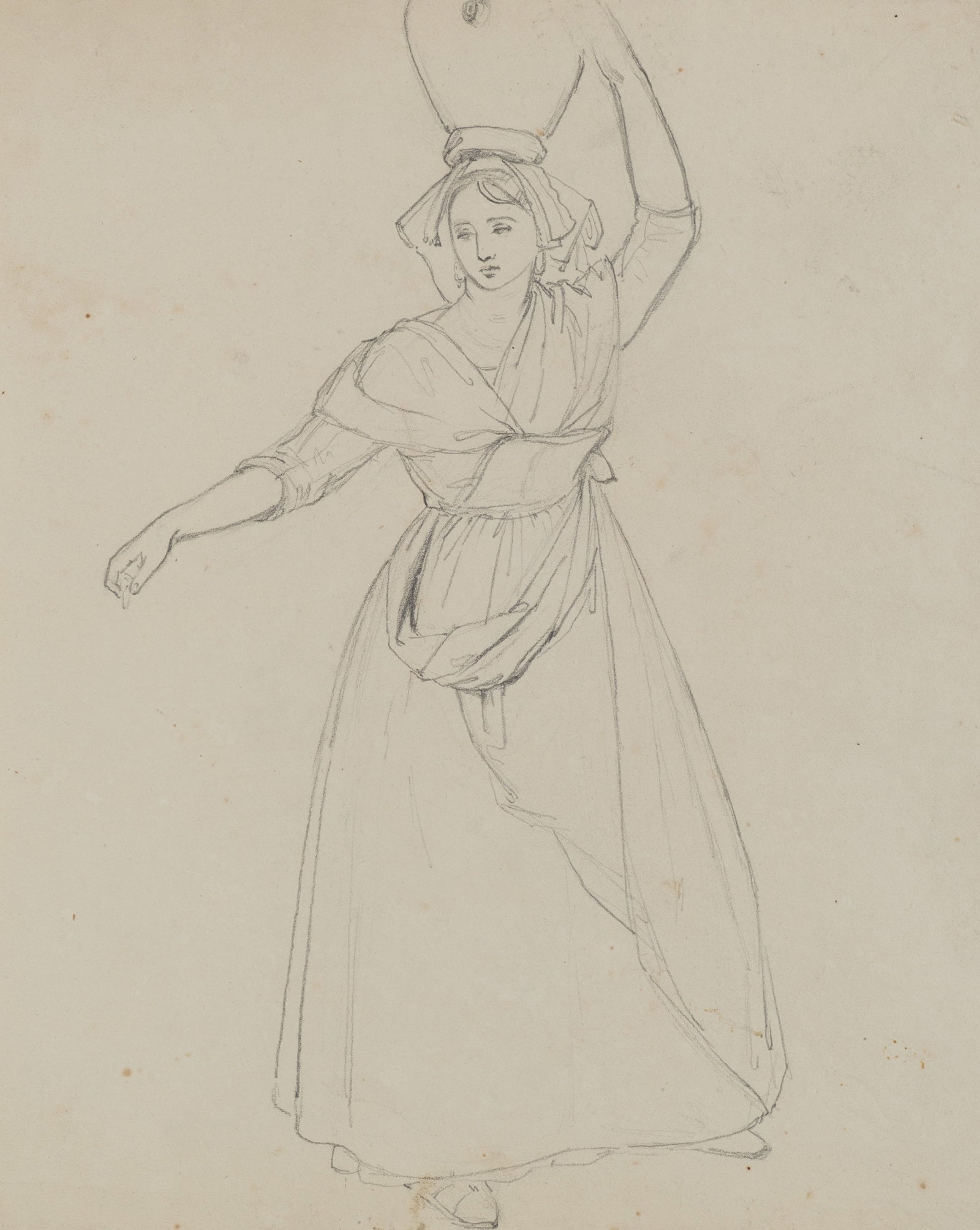 A. VIOLLET-LE-DUC (*1817), Woman with a jug, Pencil (1 of 5)