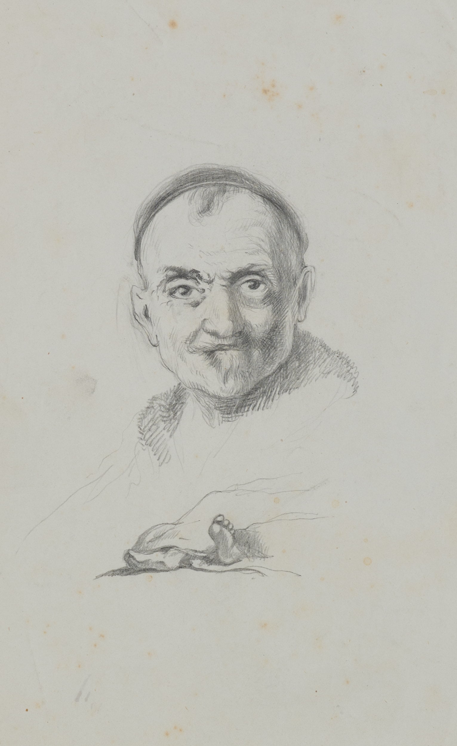A. VIOLLET-LE-DUC (*1817), Portrait of a man and his feet, Pencil (1 of 5)